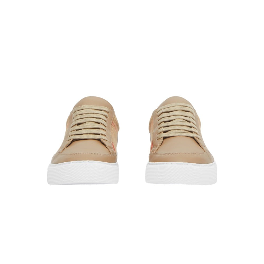 Burberry House Check Cotton and Leather Sneakers - DUBAI ALL STAR