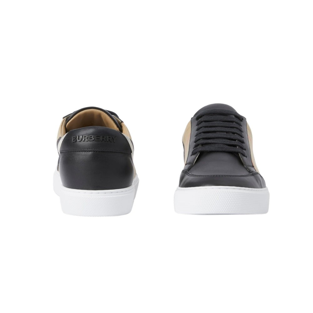 Burberry House Check Cotton and Leather Sneakers 'Black' - DUBAI ALL STAR