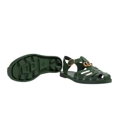 Gucci Rubber Buckle Strap Sandals - Green - DUBAI ALL STAR