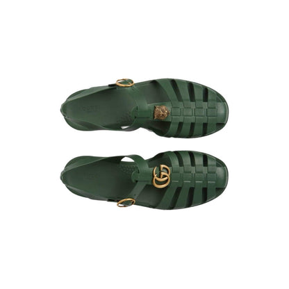 Gucci Rubber Buckle Strap Sandals - Green - DUBAI ALL STAR