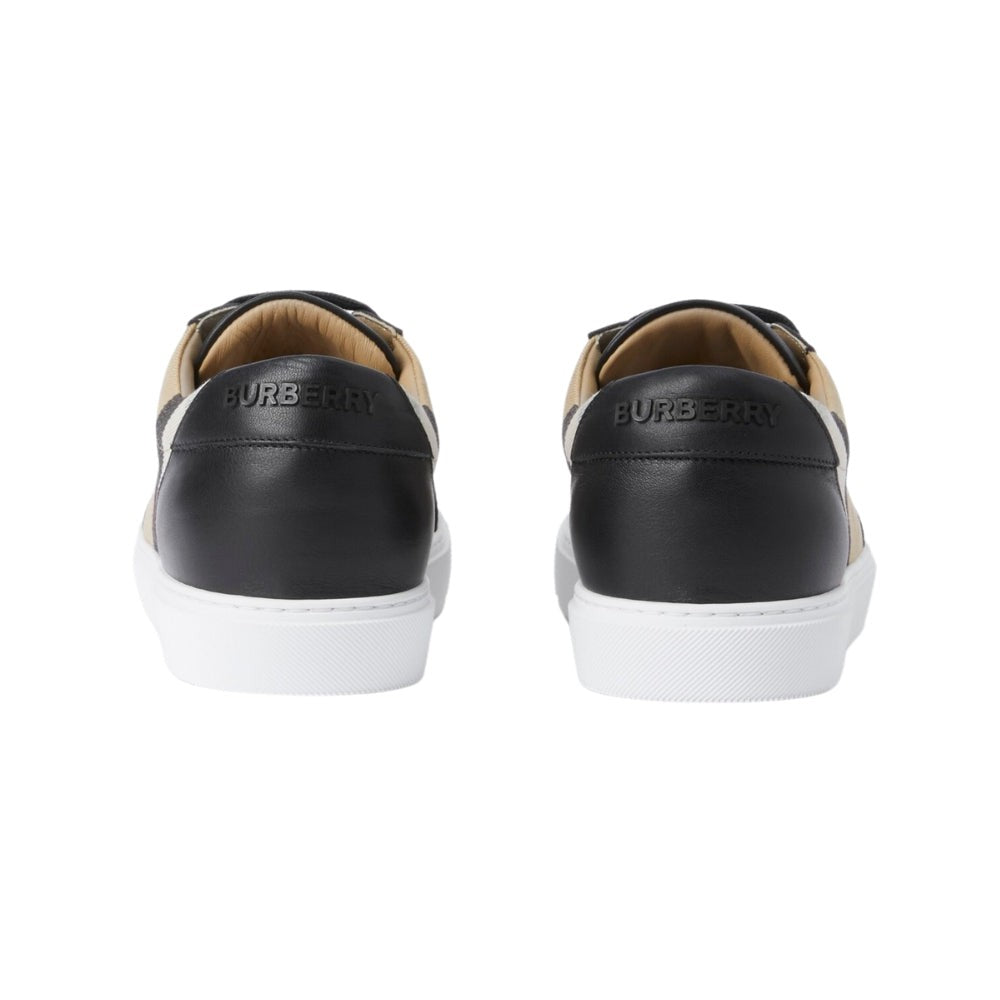 Burberry House Check Cotton and Leather Sneakers 'Black' - DUBAI ALL STAR