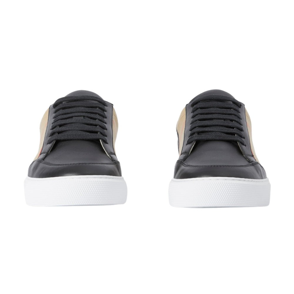 Burberry House Check Cotton and Leather Sneakers 'Black' - DUBAI ALL STAR