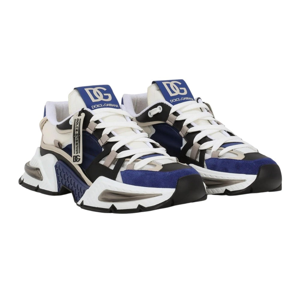 Dolce & Gabbana Men's Blue Mixed-material Airmaster Sneakers - DUBAI ALL STAR