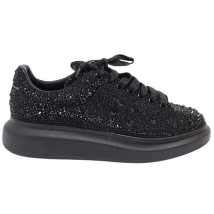 Alexander McQueen oversized Black Crystal Embellished Leather Oversized Sneakers - DUBAI ALL STAR