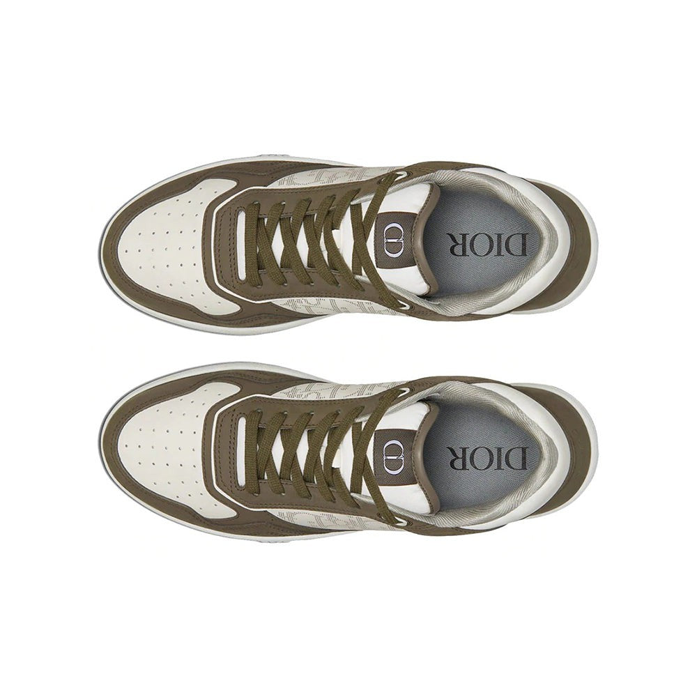 Dior B27 Low Top Sneaker Galaxy Oblique White Olive Nubuck - DUBAI ALL STAR