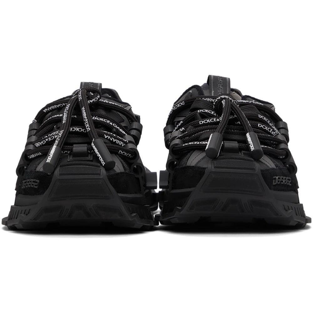 DOLCE & GABBANA Black Mixed-Materials Space Sneakers - DUBAI ALL STAR