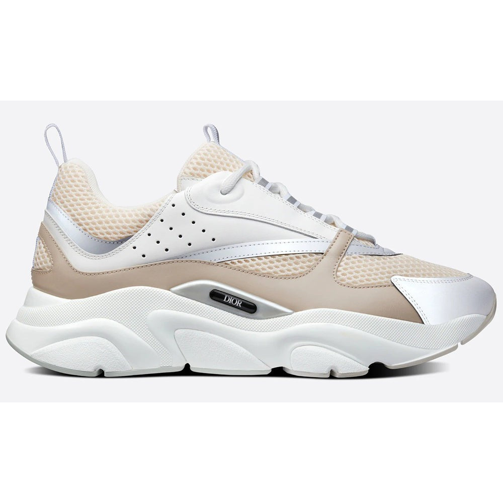 Dior B22 Cream Technical Mesh with Beige and White Smooth Calfskin - DUBAI ALL STAR