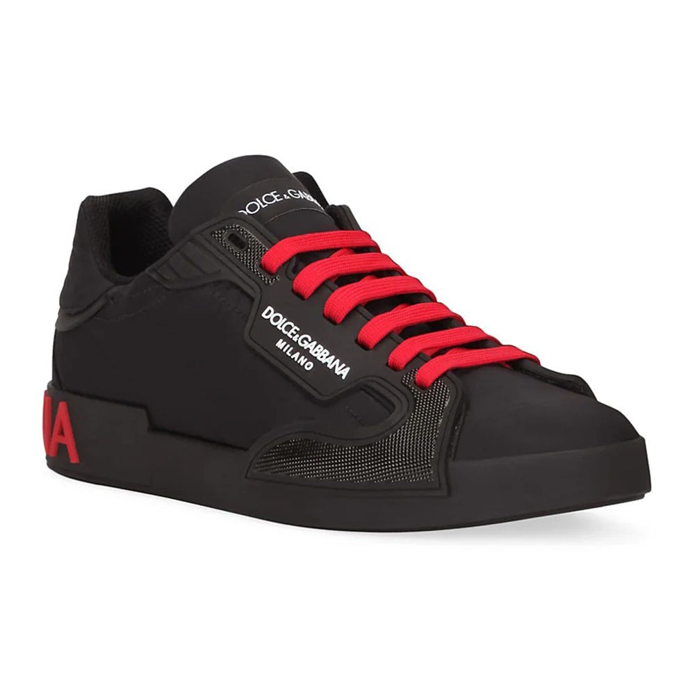 Dolce & Gabbana Nylon & Rubber Portofino Sneakers - Black - DUBAI ALL STAR