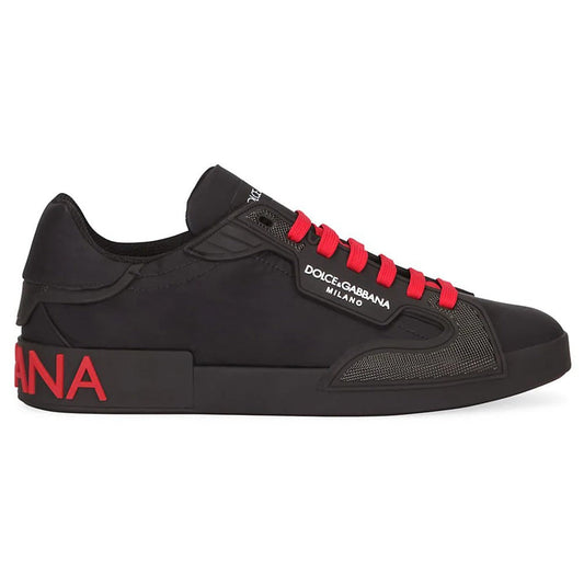 Dolce & Gabbana Nylon & Rubber Portofino Sneakers - Black - DUBAI ALL STAR