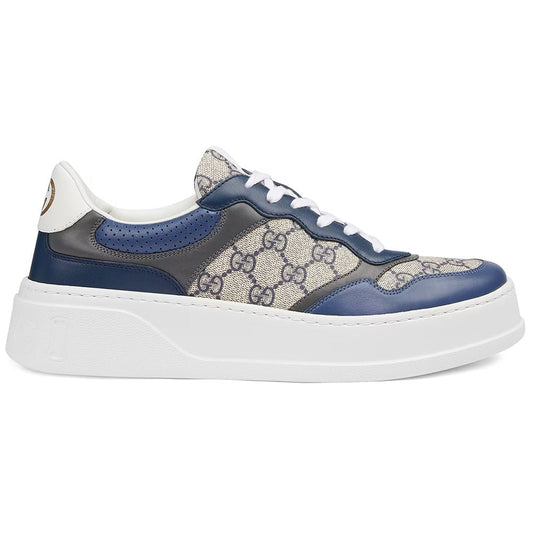 GUCCI GG Canvas leather-trimmed sneakers "Blue" - DUBAI ALL STAR