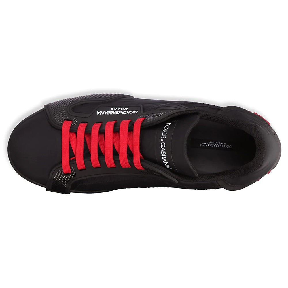 Dolce & Gabbana Nylon & Rubber Portofino Sneakers - Black - DUBAI ALL STAR