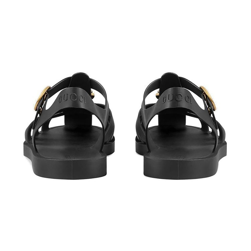 Gucci Rubber Buckle Strap Sandals - Black - DUBAI ALL STAR