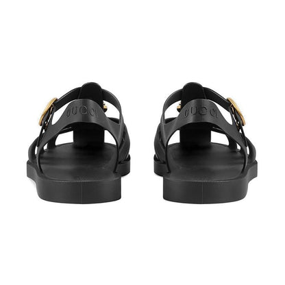 Gucci Rubber Buckle Strap Sandals - Black - DUBAI ALL STAR