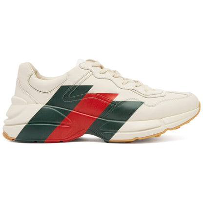 Gucci White Rhyton Web Chunky Sneakers - DUBAI ALL STAR