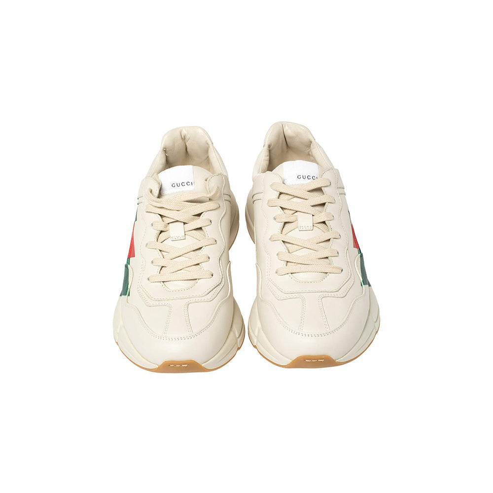 Gucci White Rhyton Web Chunky Sneakers - DUBAI ALL STAR