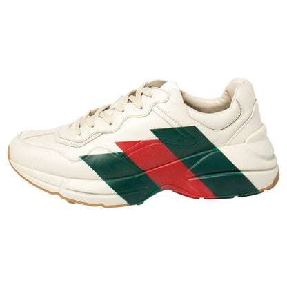 Gucci White Rhyton Web Chunky Sneakers - DUBAI ALL STAR