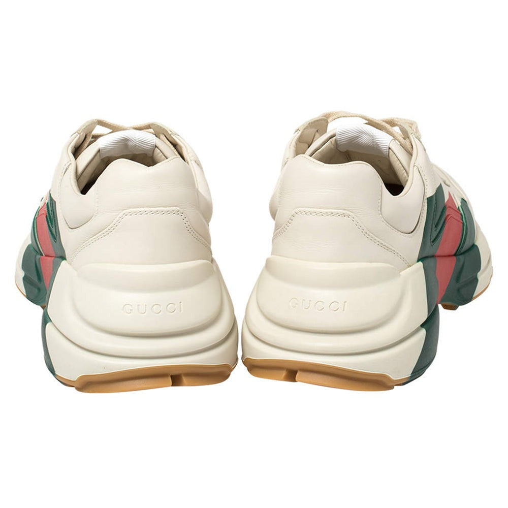 Gucci White Rhyton Web Chunky Sneakers - DUBAI ALL STAR