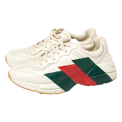 Gucci White Rhyton Web Chunky Sneakers - DUBAI ALL STAR