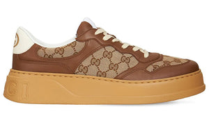 GUCCI GG Canvas leather-trimmed sneakers - GO BOST