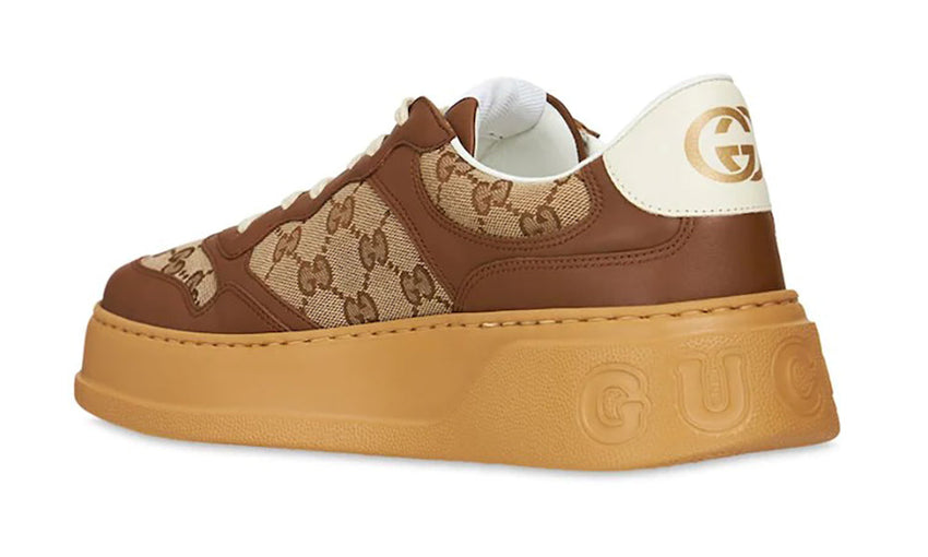 GUCCI GG Canvas leather-trimmed sneakers - GO BOST