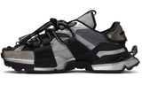 DOLCE & GABBANA Black & Silver Mixed-Materials Space Sneakers - GO BOST