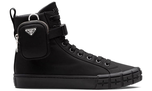 Prada Wheel Re-Nylon High-Top Sneakers