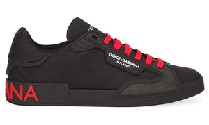 Dolce & Gabbana Nylon & Rubber Portofino Sneakers - Black - GO BOST