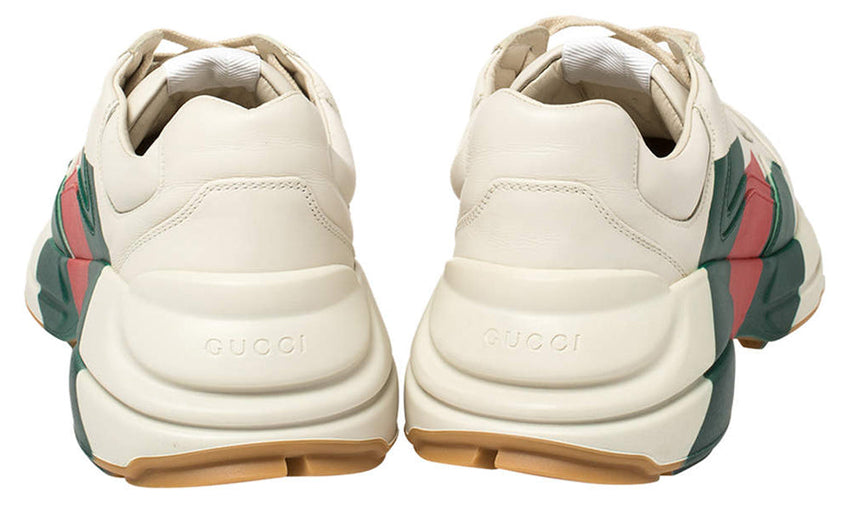 Gucci White Rhyton Web Chunky Sneakers - GO BOST